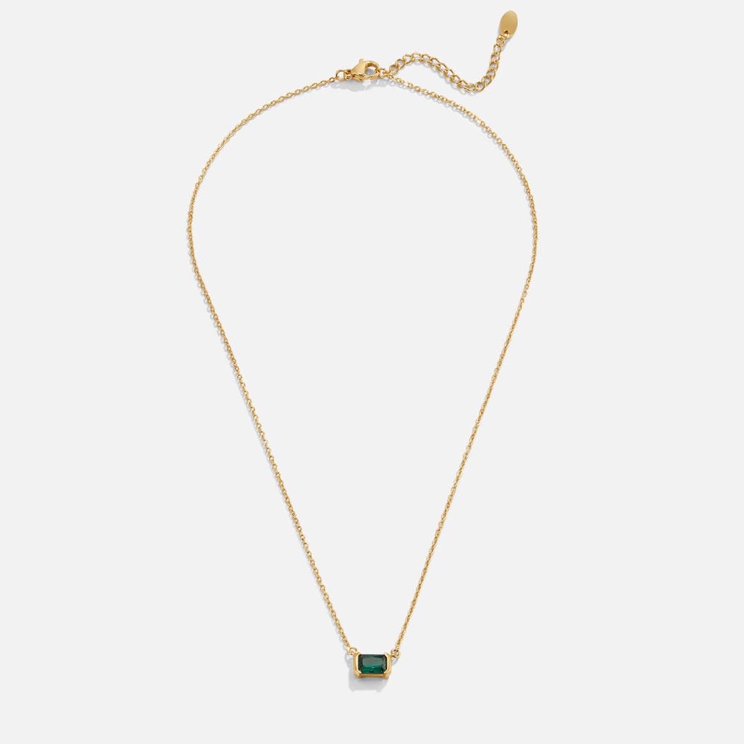 Colar Dourado de Esmeralda Verde