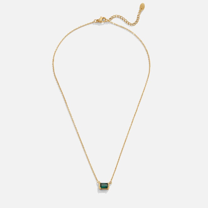 Colar Dourado de Esmeralda Verde