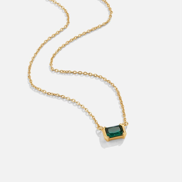 Colar Dourado de Esmeralda Verde