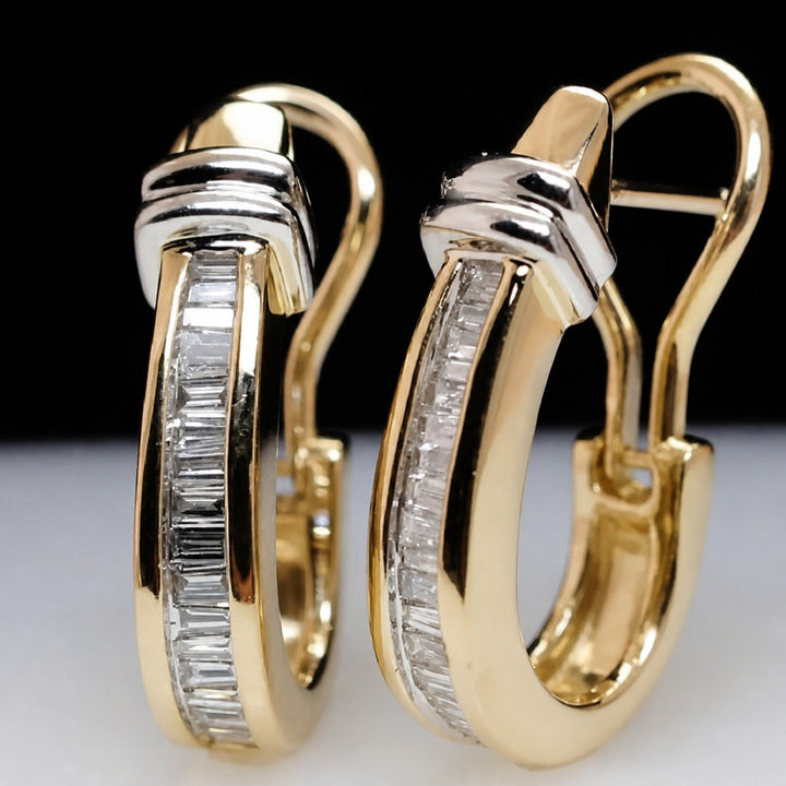 Brincos Vintage de Diamante e Ouro
