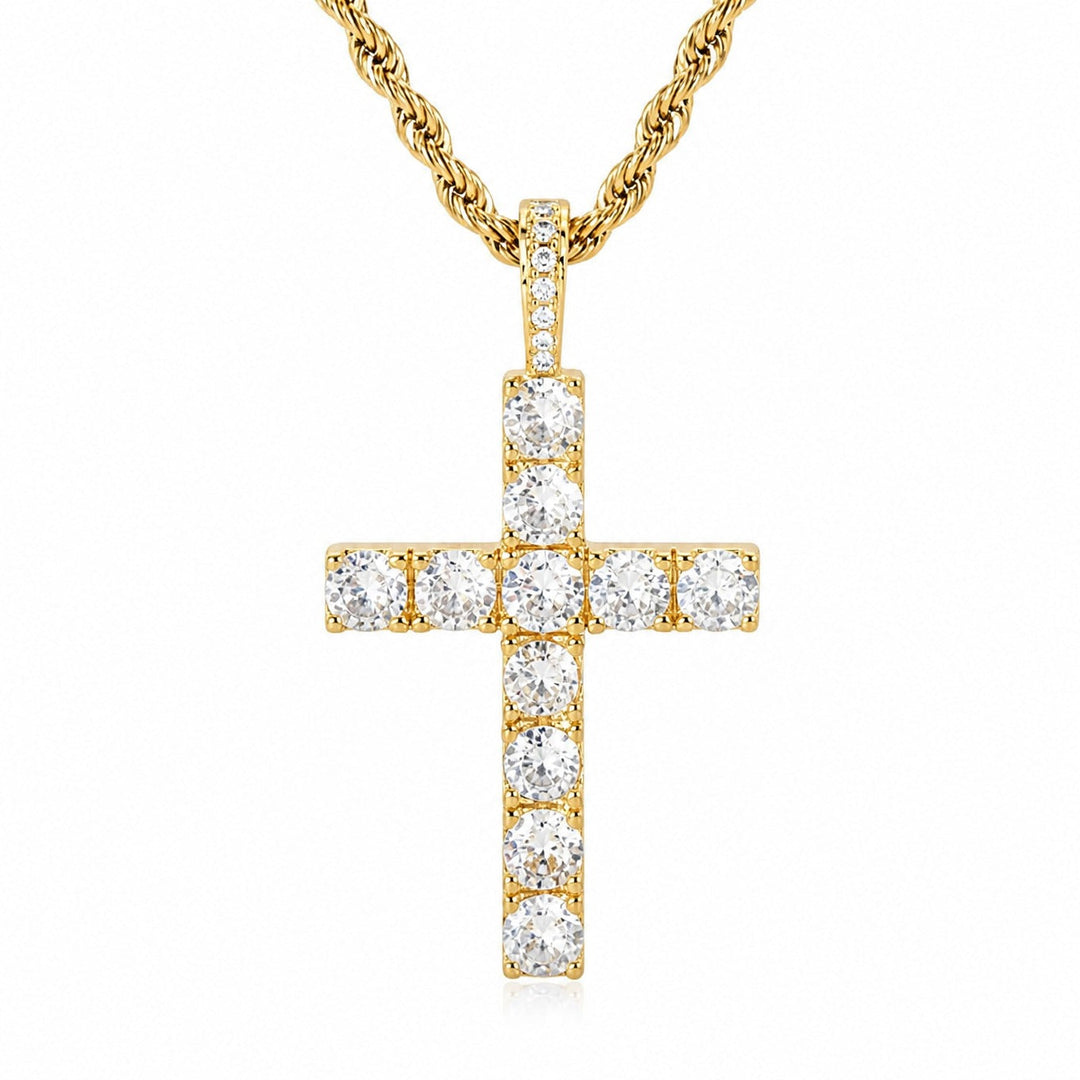 Colar Clássico de Cruz com Diamante