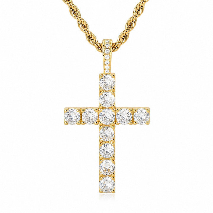 Colar Clássico de Cruz com Diamante