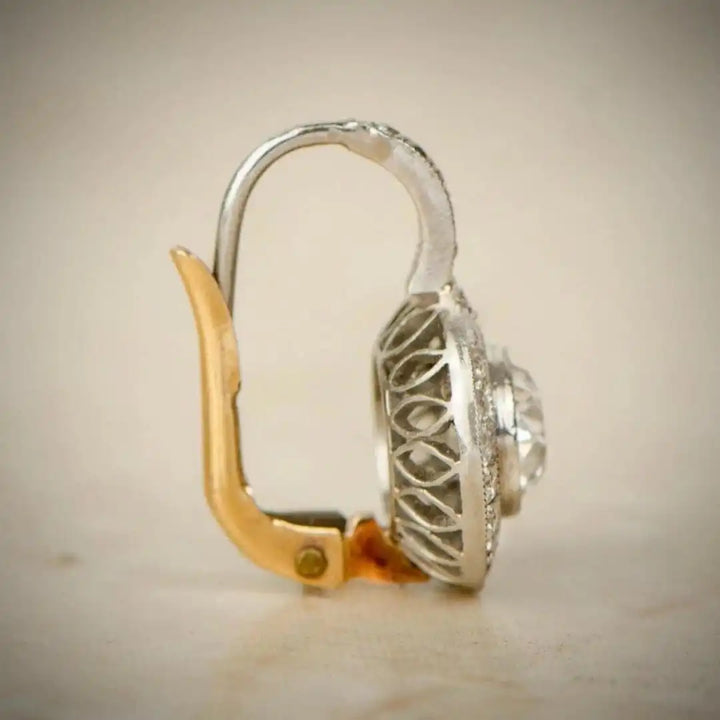 Brincos Vintage em Ouro e Prata com Cristais
